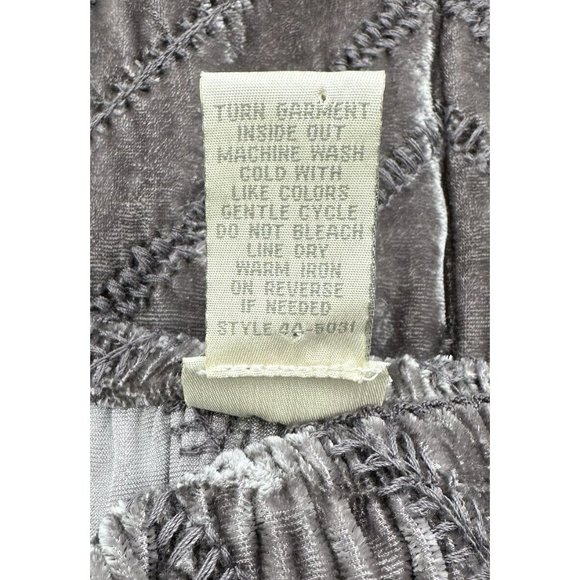 J Jill Gray Velvet Maxi Skirt sz 14 Embroidered Lagenlook BOHO Gray - Picture 10 of 11